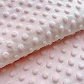 1Yardx62.6 Minky Dot Fabric by The Yard DIY Making Supplies Quilting Patchwork Cushions Plush Fleece Fabric Minky Fabric for Blanket, Pillow Covers, Clothing Making, Scarf,Sewing(Light Pink, 1 Yard)