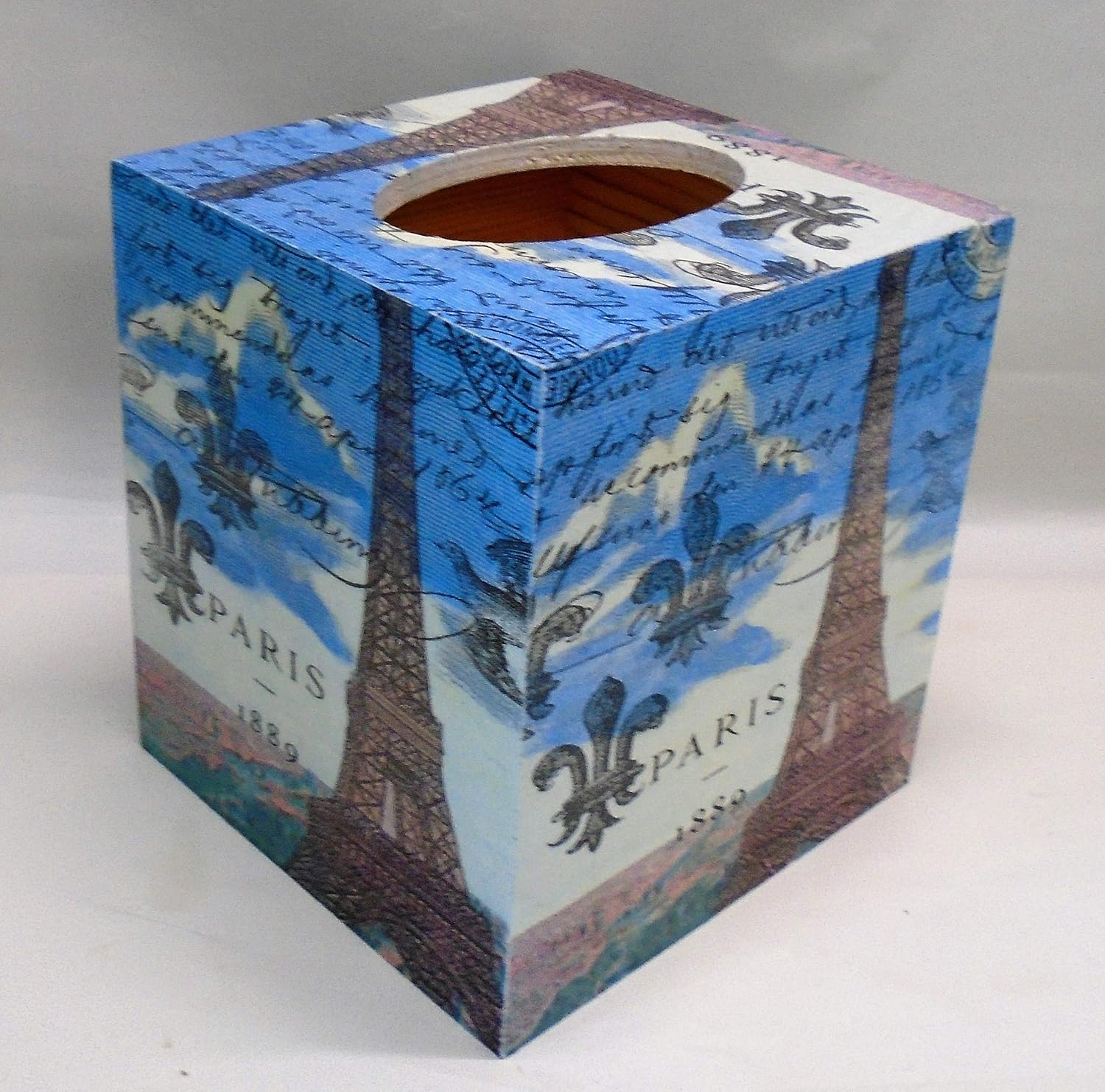 Amazon Com Handmade Decoupage Wood Tissue Box Cover Paris