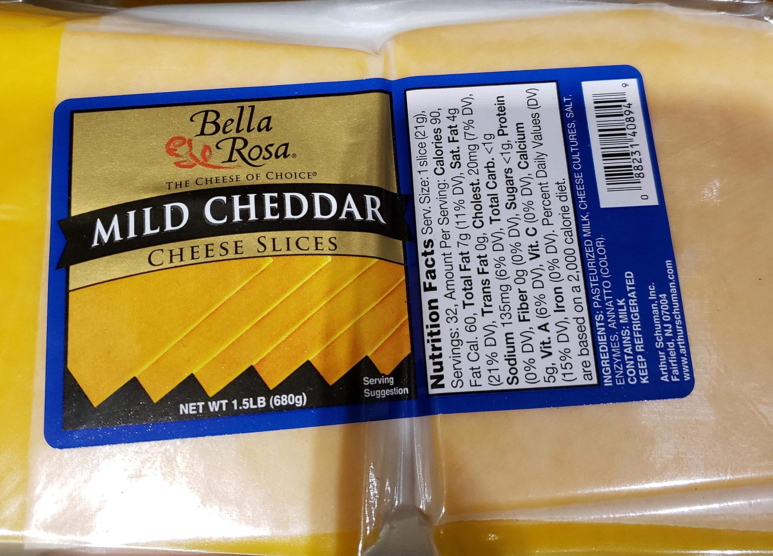 Bella Rosa Mild Cheddar Cheese Slices 1.5lbs (680gr) on Galleon Philippines