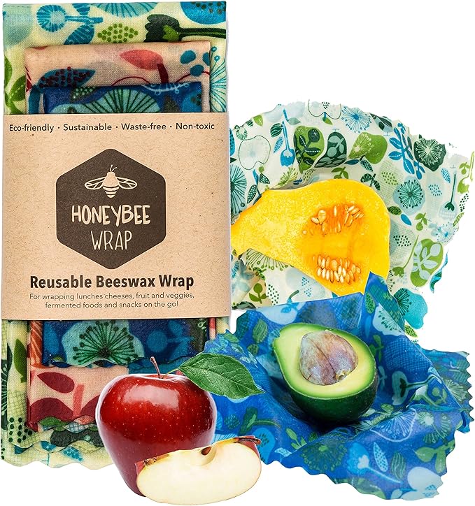 Honeybee Beeswax Food Wrap Set of 3 Pack Zero Waste