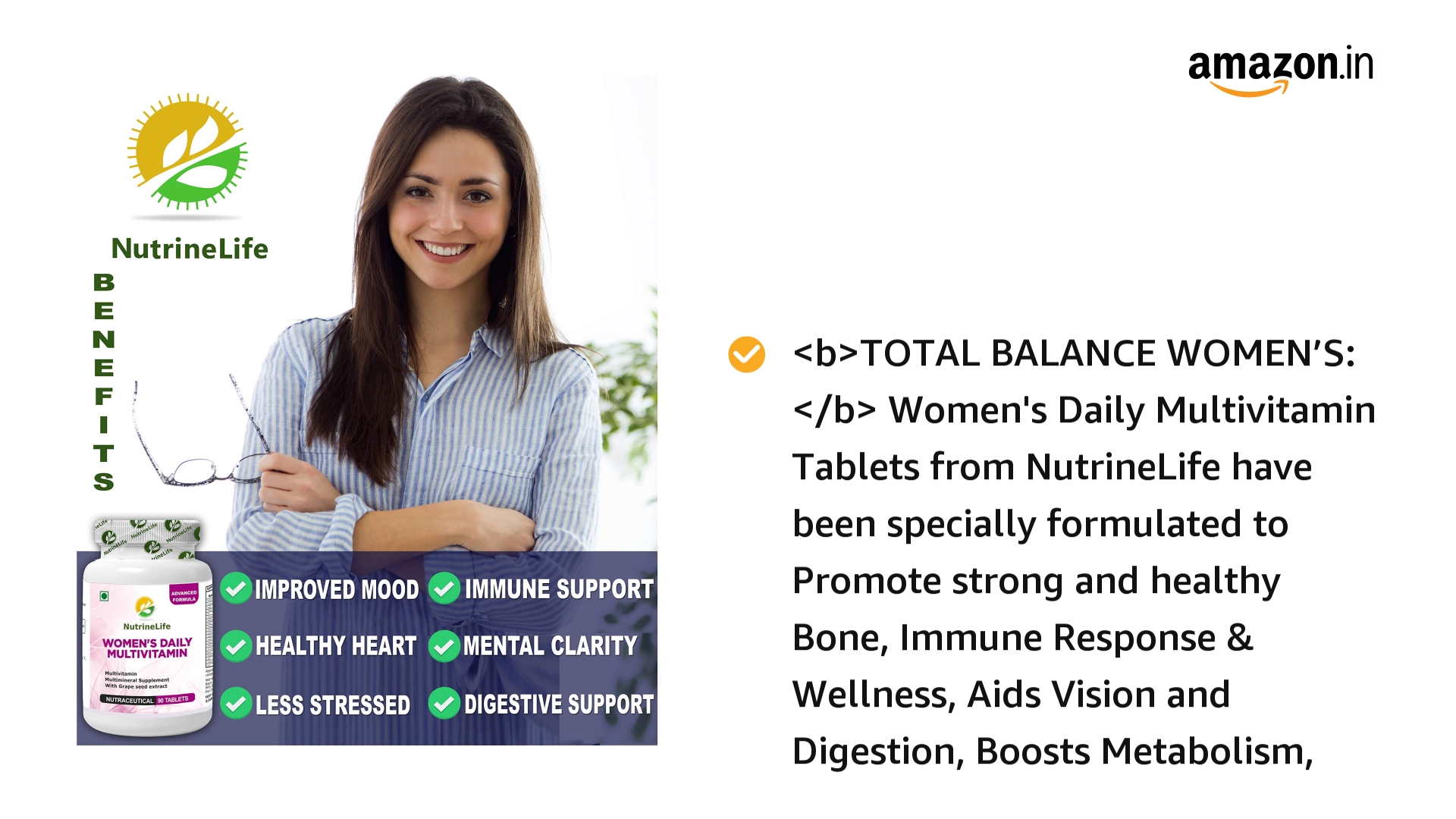 NutrineLife Women’s Daily Multivitamin supplement for Women, Beauty, stamina Immunity with Essential Minerals… 7 NutrineLife Women’s Daily Multivitamin supplement for Women, Beauty, stamina Immunity with Essential Minerals… - Image 7
