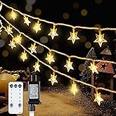 HEYFUNi Warm White Star String Lights,39FT 100LED Plug in Fairy Twinkle Lights with 8 Modes Waterproof for Indoor Outdoor Christmas Tree, Home, Girls’ Room, Garden, Party, Wedding Decor(Warm White)