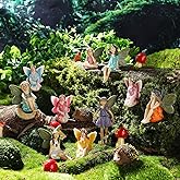 Roowest 16 Pcs Garden Accessories Miniatures Fairies Kit Resin Hedgehogs Cute Tiny Mushroom Miniature Figurines Mini Garden Micro Landscape Ornaments for Lawn Yard Home Outdoor Decorations