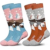 Hylaea Merino Wool Ski Socks Kids, Knee-high Warm Thermal Snowboard Skating Socks for Boys Girls Toddler