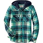 Legendary Whitetails Women's Hooded Heavyweight Stretch Flannel Button Up Shirt