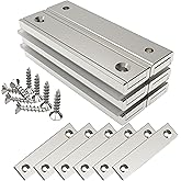Magnetpro Rectangular Magnets 30 kg Force 60 x 13.5 x 5 mm with Counterparts and Countersunk Hole, Household and Industrial P