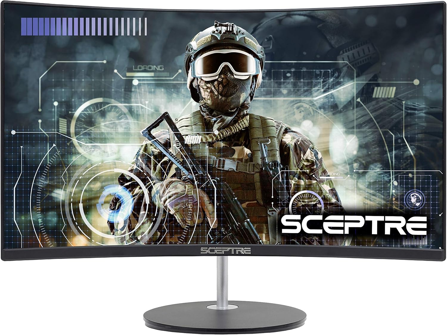 Sceptre 24" Curved 75Hz Gaming LED Monitor Full HD 1080P HDMI VGA Speakers, VESA Wall Mount Ready Metal Black 2019 (C248W-1920RN): Computers & Accessories