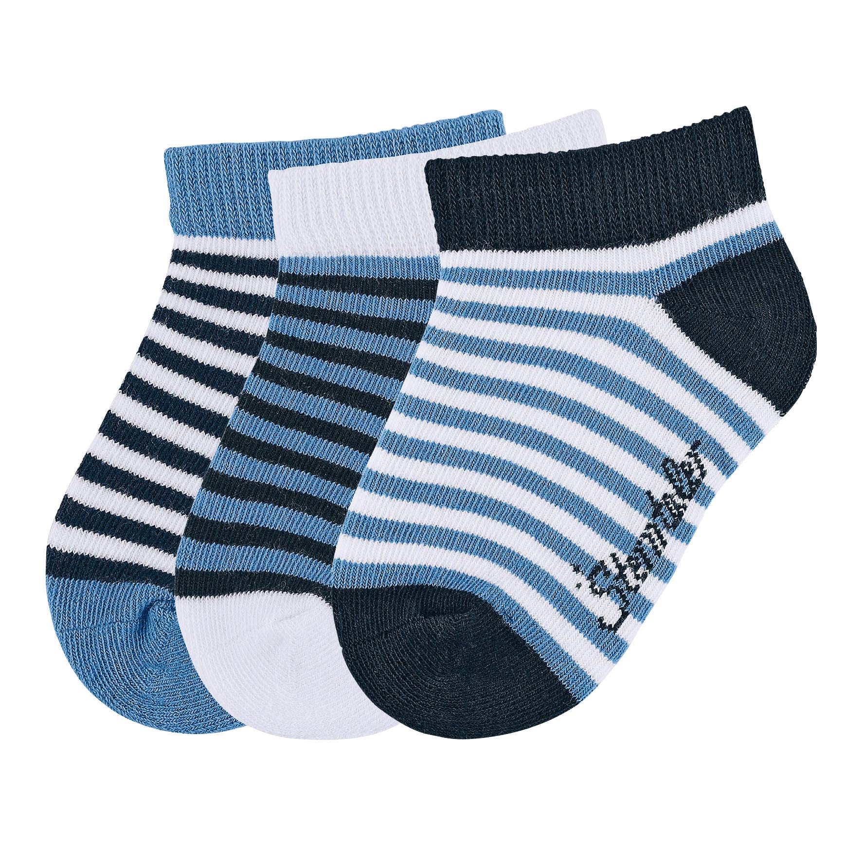 Sterntaler Baby Boys Sneaker Socks 3-Pair Pack Socks, Blue (Marine 300), 6-9 Months (Manufacturer Size: 18)