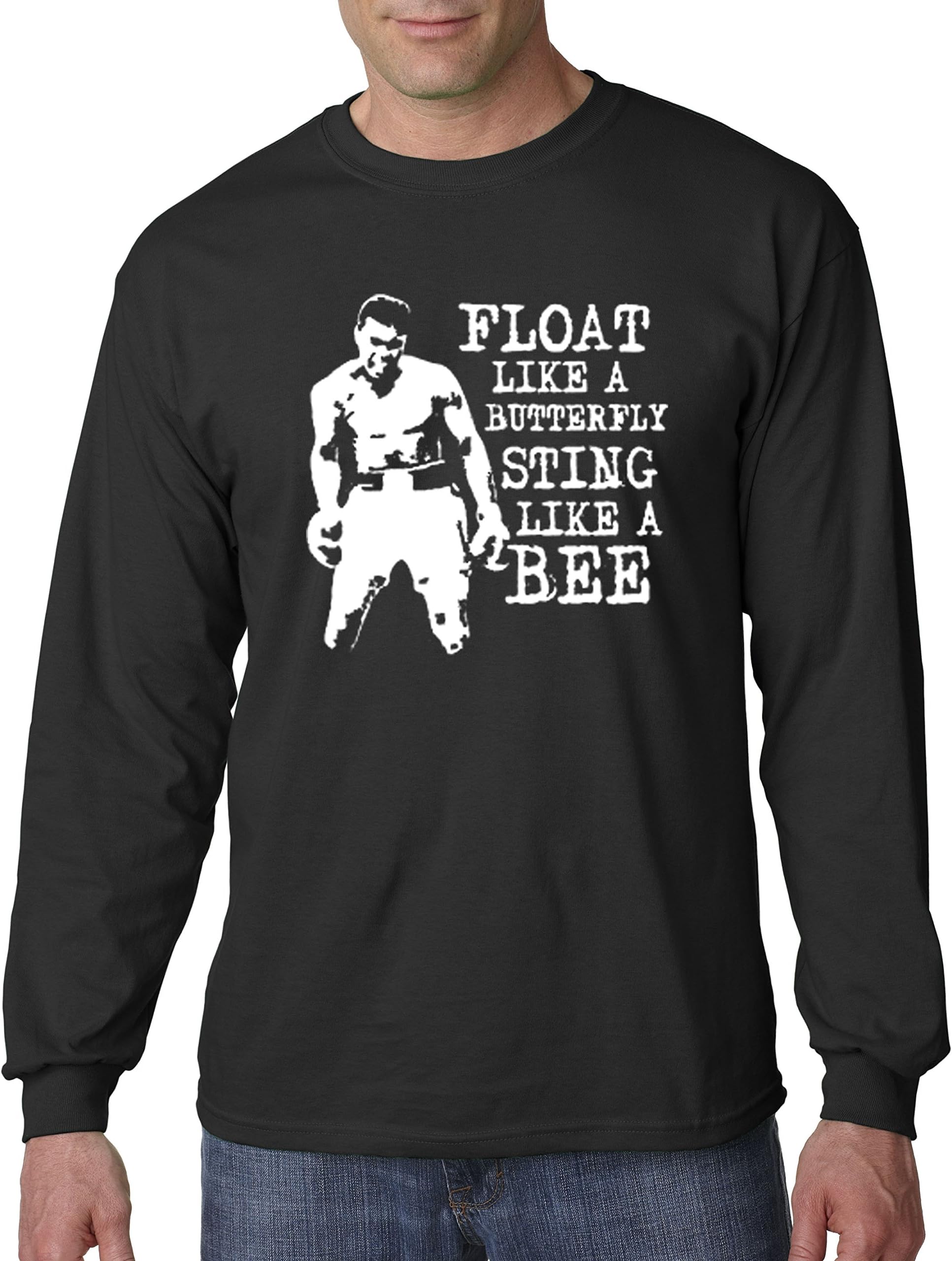 New Way 446 - Unisex Long-Sleeve T-Shirt Float Like A Butterfly Sting Like A Bee Muhammad Ali Champion