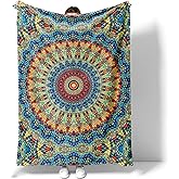 Mandala Blanket Gifts, Soft Flannel Throw Blanket for Couch, Bed, Travel, Living Room, Home Decor, Cozy Lightweight Warm Fluffy Fuzzy Blankets for Adults Women Girls (50×40 Inch, Mandala)