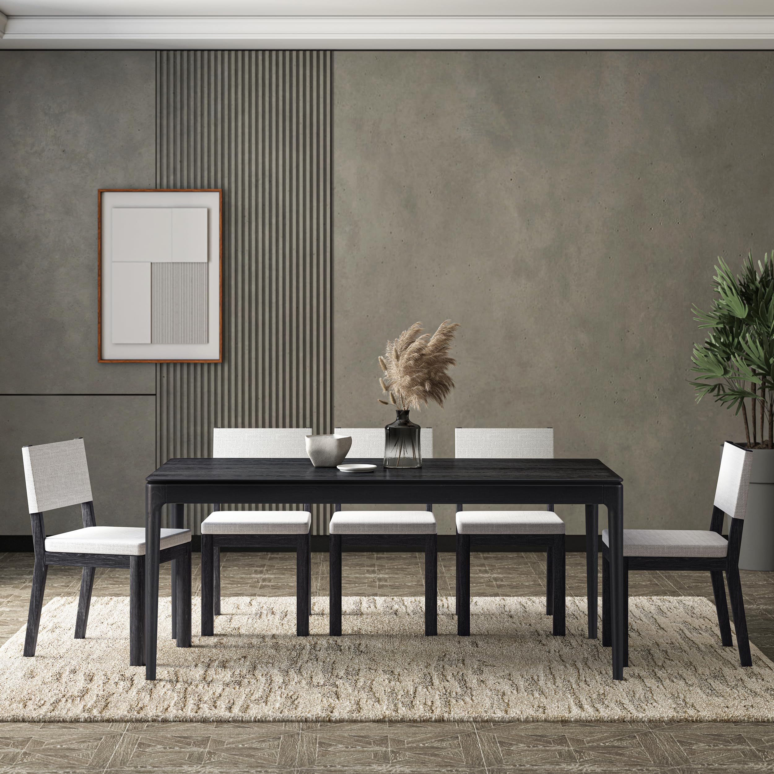 Photo 1 of **TABLE ONLY** NTC Mingle 71 Inch Modern Design, Rectangular Dinner Table for Dining Room, Living Room Furniture, Effortless Assembly, Burnt Black