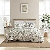 Laura Ashley - King Duvet Cover Set, Super Soft Cotton Bedding Set with Matching Sham(s), Floral Home Decor, Oeko-Tex Certified (Roses Gold, King)