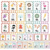 Alphabet for Classroom Wall Decor - Alphabet &amp; Letters Educational Posters | ABC Letters and Number Card for Preschool Kindergarten Daycare Retro Classroom Decorations, Homeschool Essentials and Decor