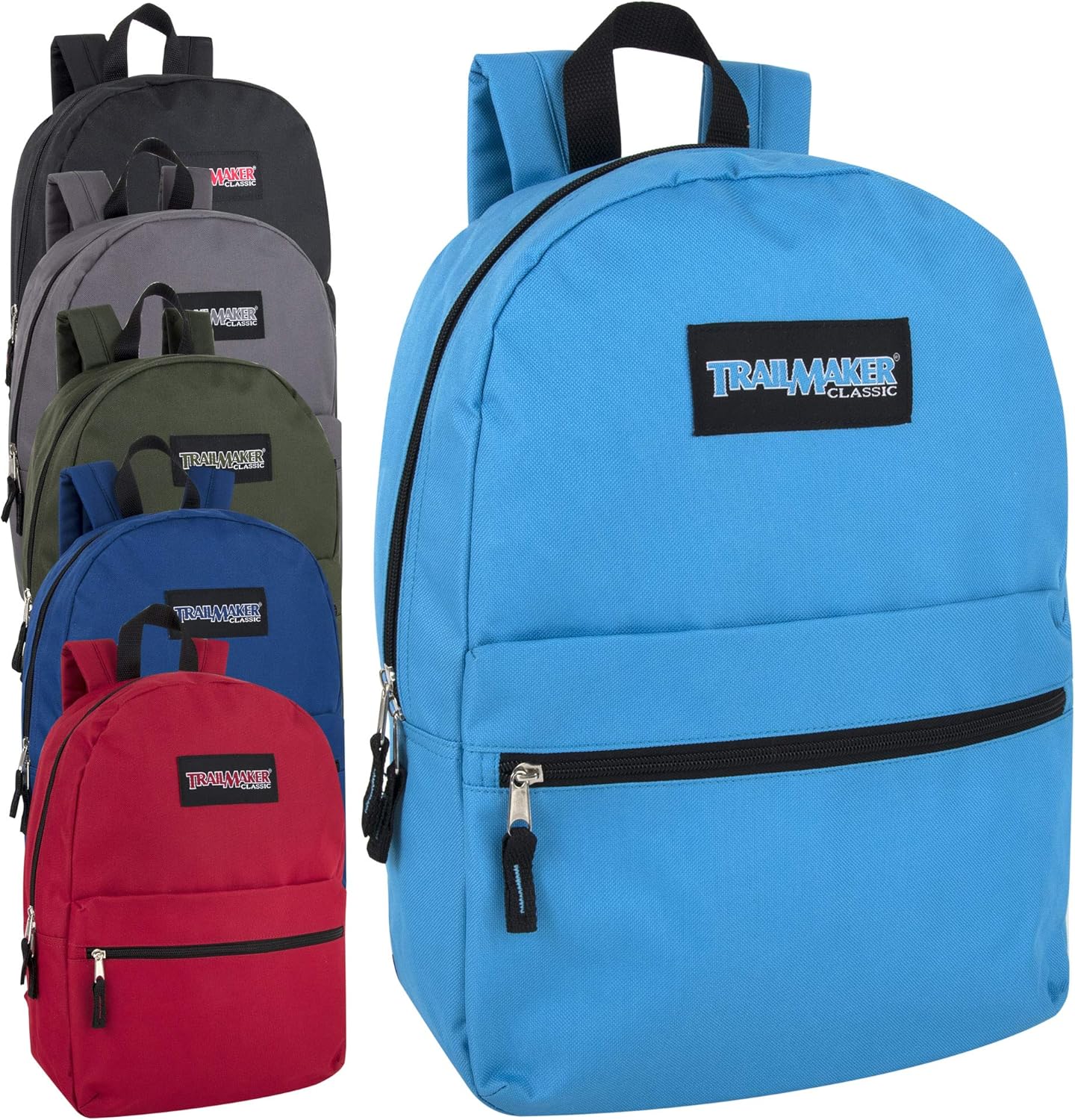 24 Pack- Classic 17 Inch Backpacks in Bulk Wholesale Back Packs for Boys and Girls
