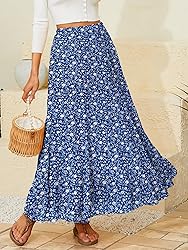 NASHALYLY Women's Chiffon Elastic High Waist
