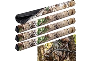TOBWOLF Tree Stand Rail Pads, Wood Camouflage Replacement Shooting Rail Pads Easy to Disguise, Treestands Shooting Rail Cover for Tripod Deer Hunting Climbing Stand Treestand Ladder