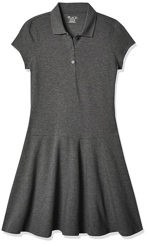 The Children's Place girls Uniform Pique Polo Dress, H/T Eclipse 1, 16 Years US