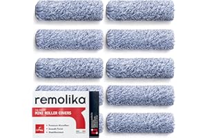 Remolika 10 - Pack 4 Inches Mini Paint Roller Covers for Smooth and Lint-Free Finish – 1/2 Nap - Made in Italy - Premium Microfiber Roller Naps for All Paints and Stains