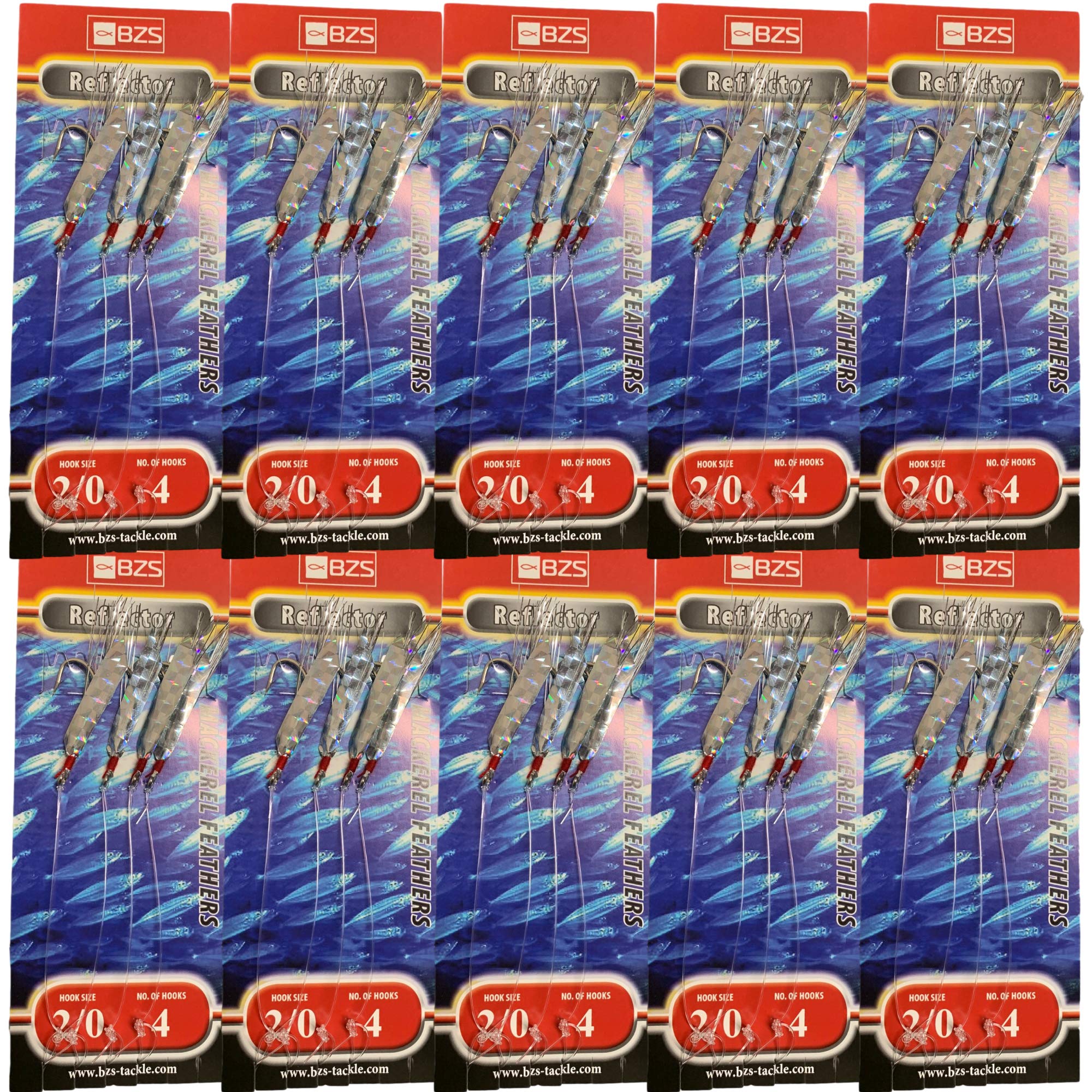 10 Packets Silver sea fleck mackerel feathers