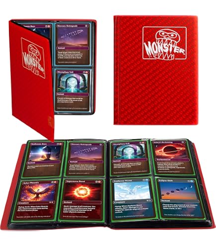 Amazon.com: Monster 4 Pocket Trading Card Binder - Holofoil Black