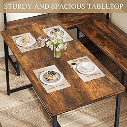 DWVO 3-Piece Dining Table Set for 4-6 People