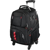 Rolling Backpack with Wheels, Backpack on Wheels for Men Women Adults,17 inch Wheeled Roller Computer Rucksack for…