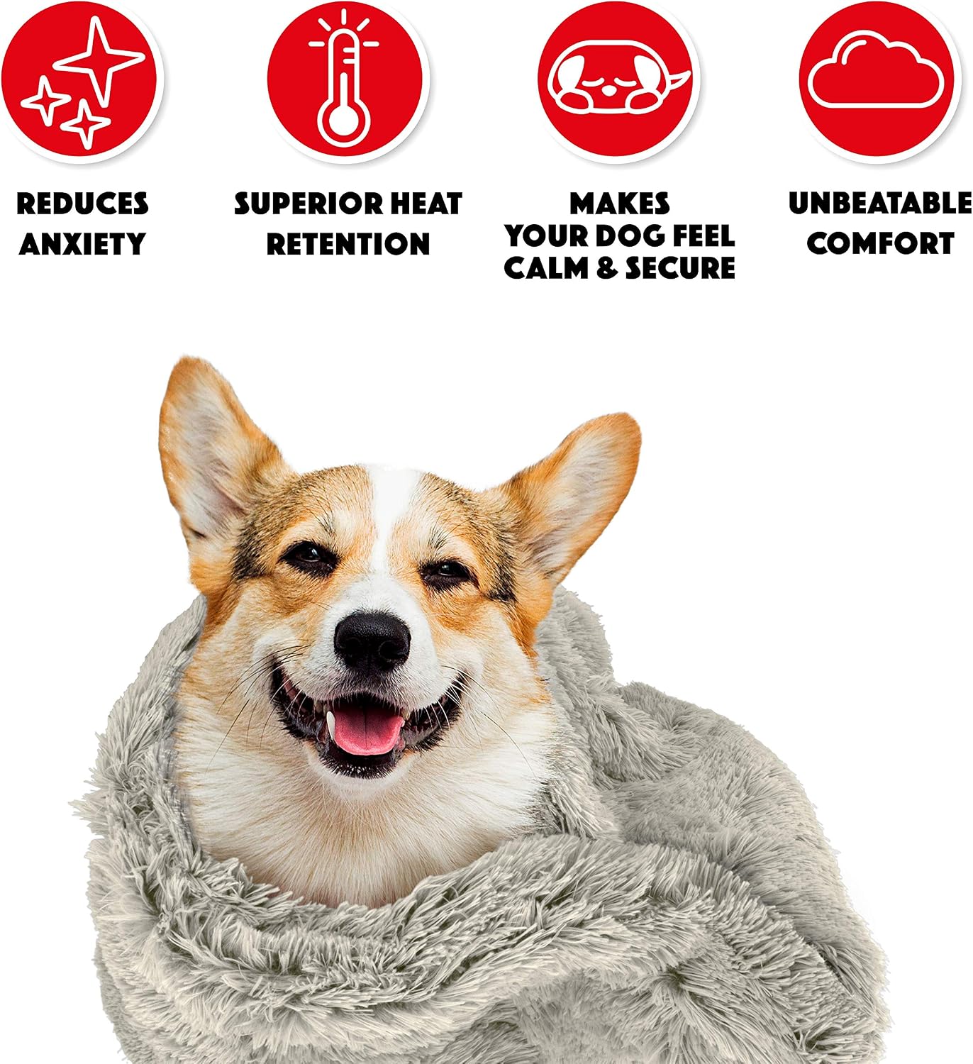 The Dog’s Blanket Sound Sleep Donut Dog Blanket, Large Silver Grey, Calming, Anti-Anxiety Snuggler Blanket, Veterinary Approved - Image 3