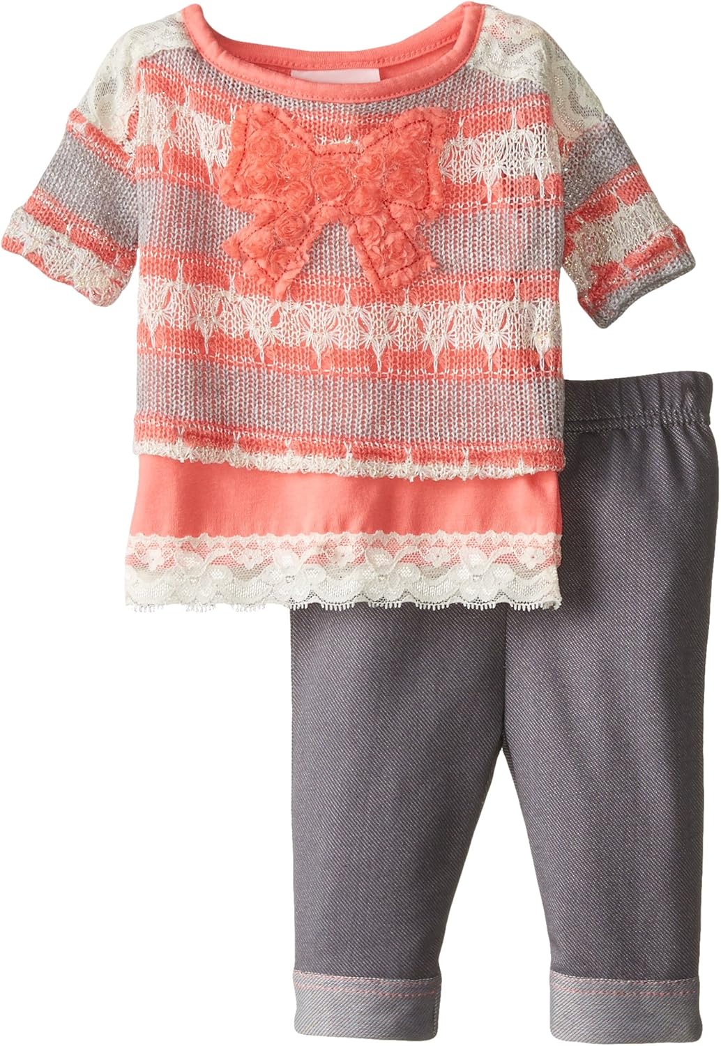 Little Lass Baby Girls' 2 Piece Legging Set Sweater Knit