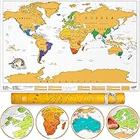 Luckies of London | Scratch Off World Map Original | Travel Map To Track Travels | World Map Wall Art For Office Decor | Scra