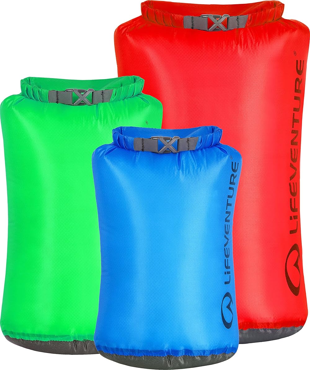 Lifeventure Ultralight Dry Bag Multi-Pack 5L 10L 25L Siliconized Ripstop