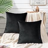 Yorkshire Bedding Velvet Cushion Covers 45x45 cm 2 Pack Black view 7
