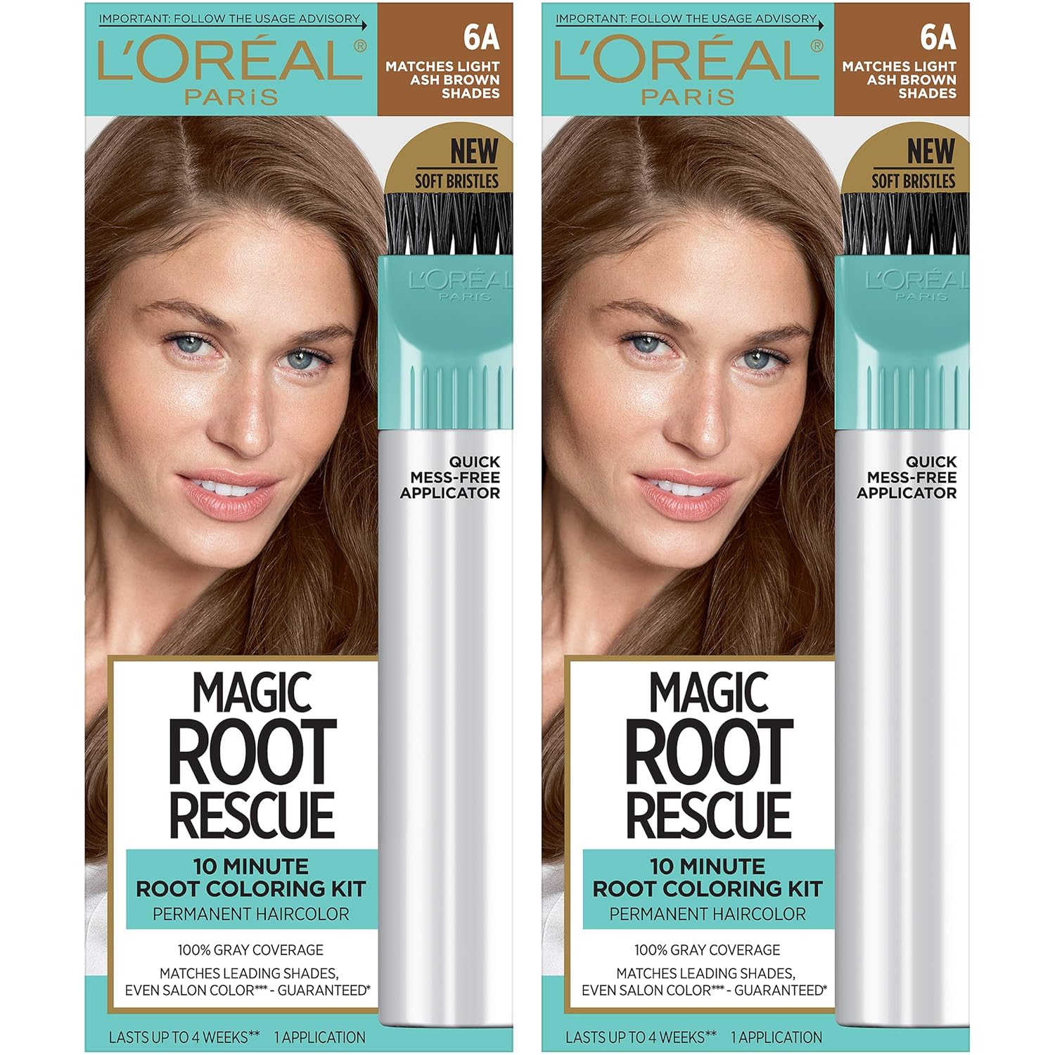 Amazon Com L Oreal Paris Magic Root Rescue 10 Minute Root Hair Coloring Kit Permanent Hair Color With Quick Precision Applicator 100 Gray Coverage 6a Light Ash Brown 2 Count Beauty