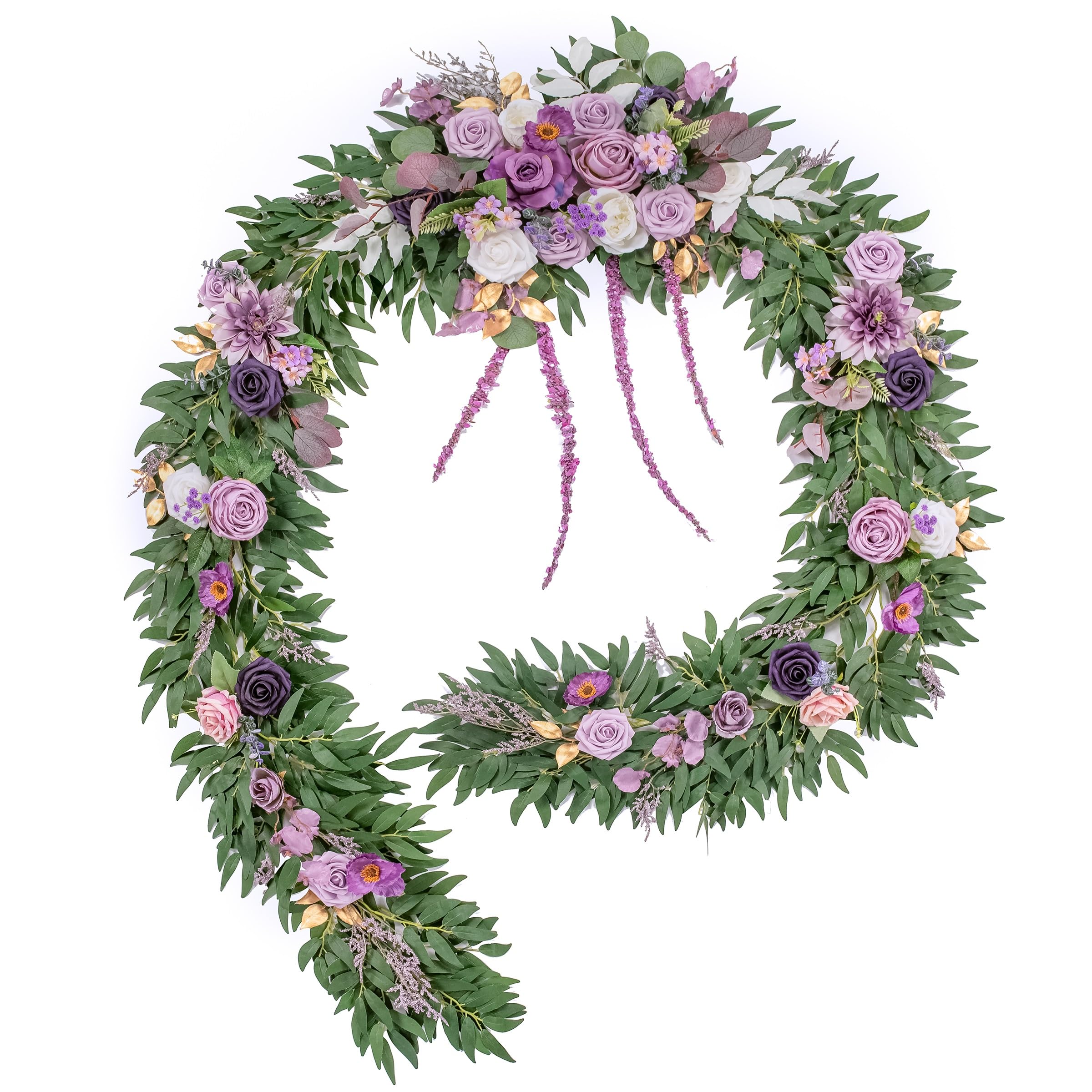 Photo 1 of Lisuun 9FT Wedding Arch Flower Garland, Handmade Wedding Table Decorations,Head Table Floral Decor for Noble and Charming Wedding Ceremony