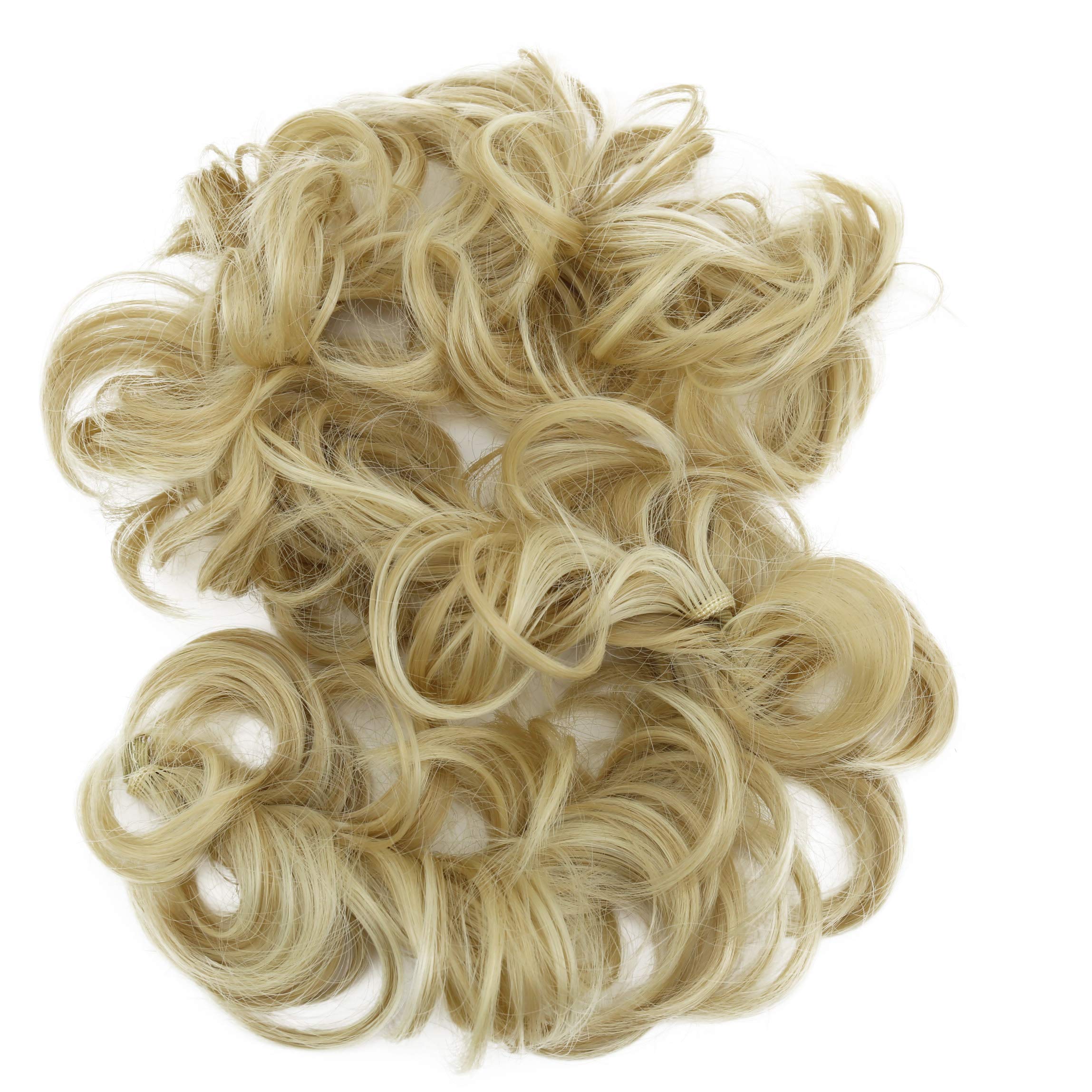 CAISHA XXL Hairpiece Scrunchy Updo Bridal Hairstyle Voluminous Curly Messy Bun Light Blonde Mix HW35