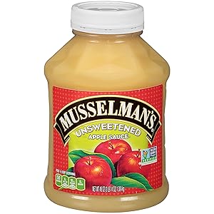 Musselman's Unsweetened Apple Sauce - low calorie, gluten free snack, low sodium, kosher, fat-free, no cholesterol, no high fructuse corn syrup, from 100% fresh American Grown Apples. (48oz x 8)