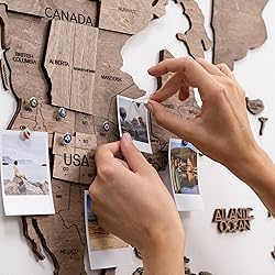 ENJOY THE WOOD 3D Wood World Map Wall Art Large