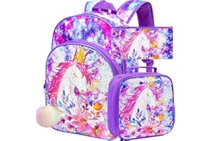 CCJPX Boys and Girls Backpack, 16 Kids Preschool Bookbag and Lunch Box Set