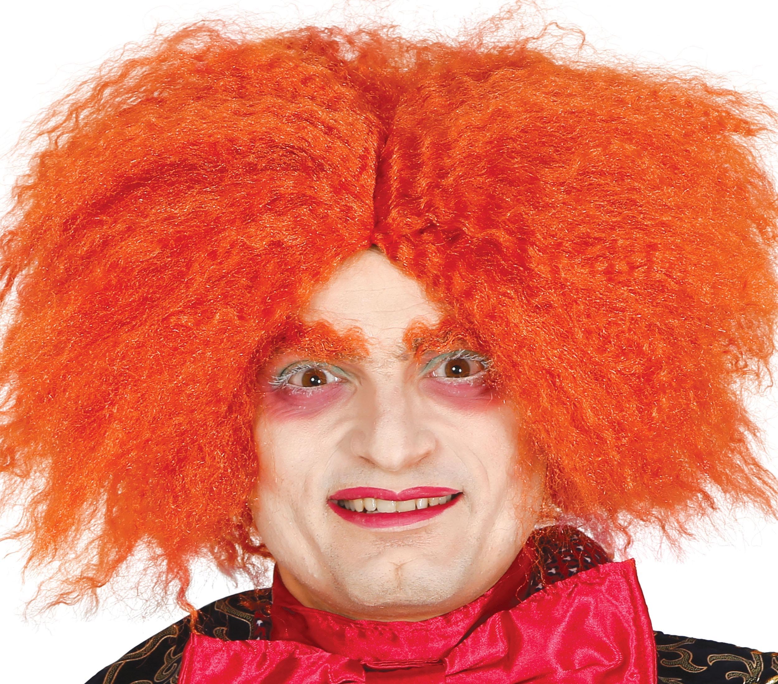 FIESTAS GUIRCA | Orange Mad Hatter Wig (One Size) - Fancy Dress Accessory for World Book Day and Themed Parties - Ideal for Adult Men - Inspired by Storybook Characters - Orange