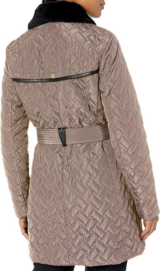 Cole Haan 可汗 中长款女式保暖棉服夹克 M码1折.68 海淘转运到手约¥321