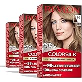 Revlon ColorSilk with Bond Repair Complex, Blonde Permanent Hair Color, 100% Gray Coverage, Ammonia Free Hair Dye, Vegan Keratin, 60 Dark Ash Blonde (Pack of 3)