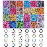 WEWAYSMILE 10320Pcs 24Colors Jump Rings for Jewelry Making, Aluminum Jump Ring 6MM O Shape Colored Jump Rings for Necklace Bracelet Earrings Charm Jewelry Making Supplies(430Pcs/Color)