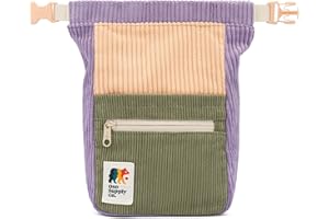 Oso Supply Co - Retro Corduroy Bouldering Bucket, Large Size Freestanding Chalk Bag for Rock Climbing, Magnetic Roll Down Closure, Dual Brush Loops, Zippered Pockets and Pouch