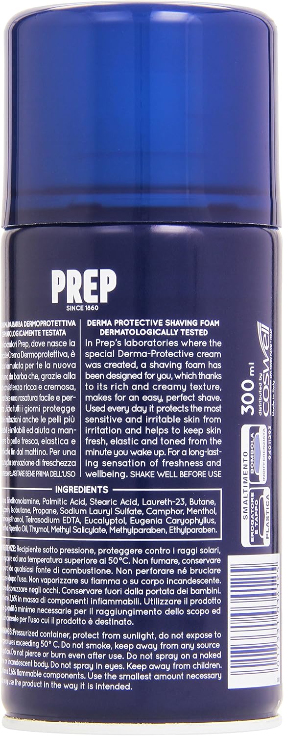 Derma Protective Shaving Foam by Prep for Men - 10 oz Shaving Foam, Blue - Image 5