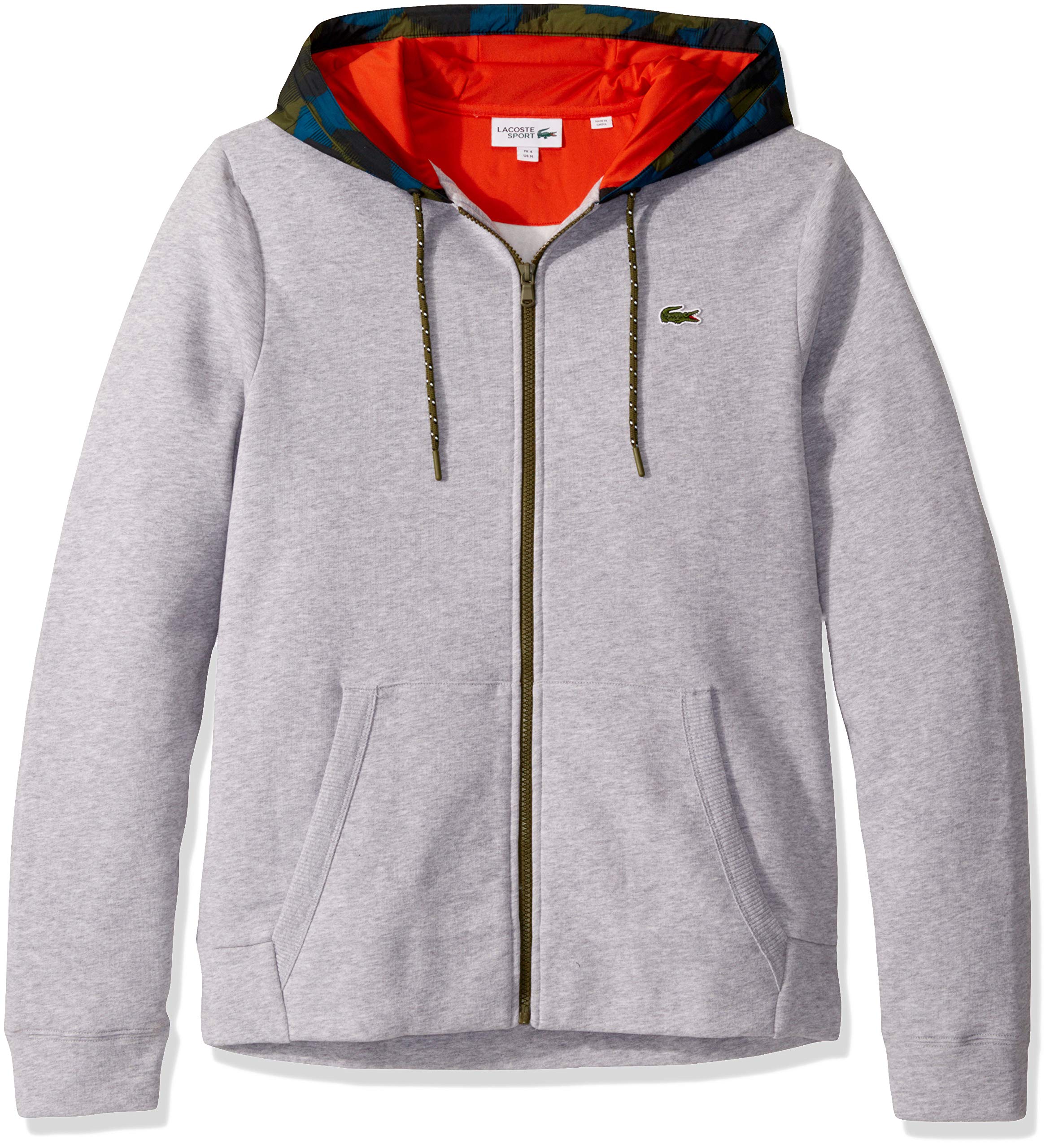 Mens Sport Long Sleeve Full Zip Fleece Sweatshirt W/ Camo Hood