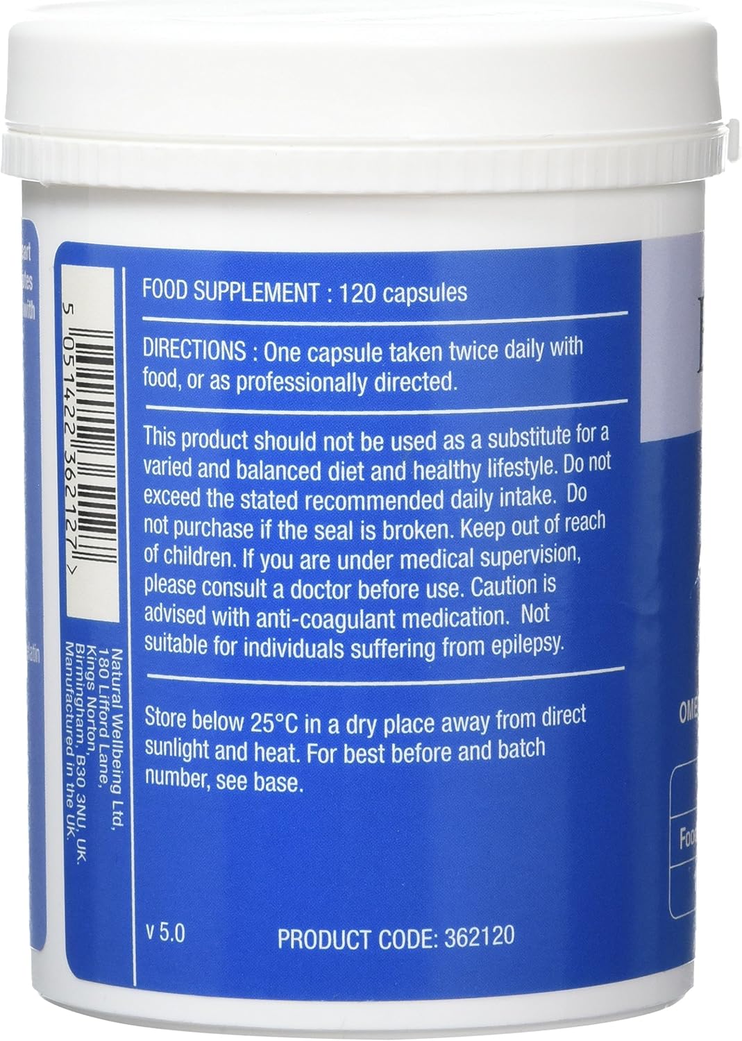 Patrick HOLFORD Essential Omegas/Omega-3 & 6 Supplement/for Heart Brain & Vision Support / 4 Nutrients/EPA 350mg, DHA 224mg - Image 3