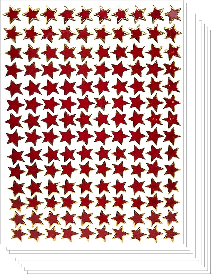 amazoncom star school reward stickers kid 10 sheets small red