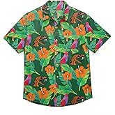 FOCO NCAA Mens NCAA College Team Logo Floral Tropical Button Up Shirt
