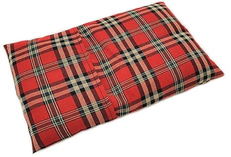 Saco térmico con semillas de trigo y lavanda.Tiene funda lavable (Escoces rojo)