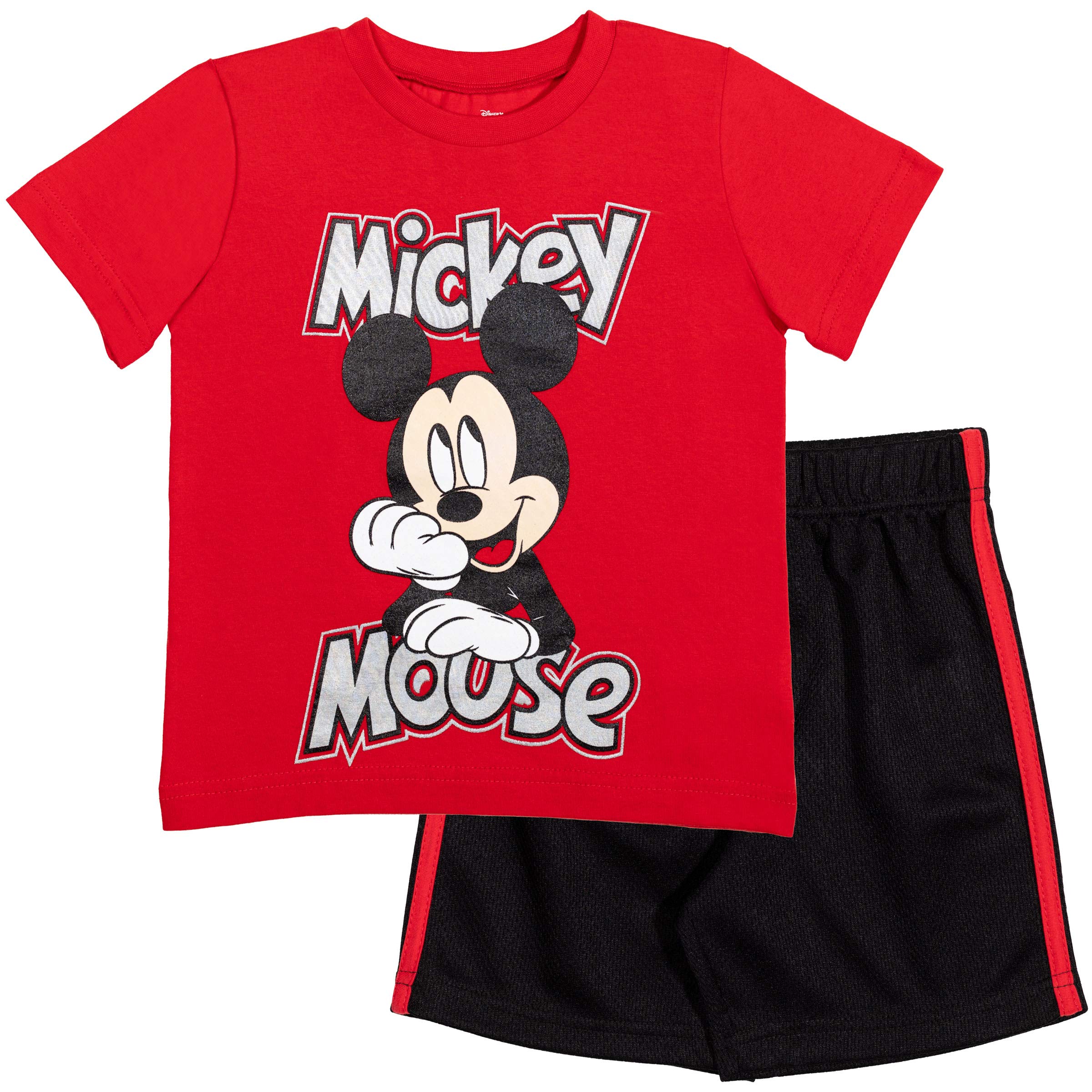 Disney Mickey Mouse Baby and Toddler T-Shirt and Mesh Shorts Set