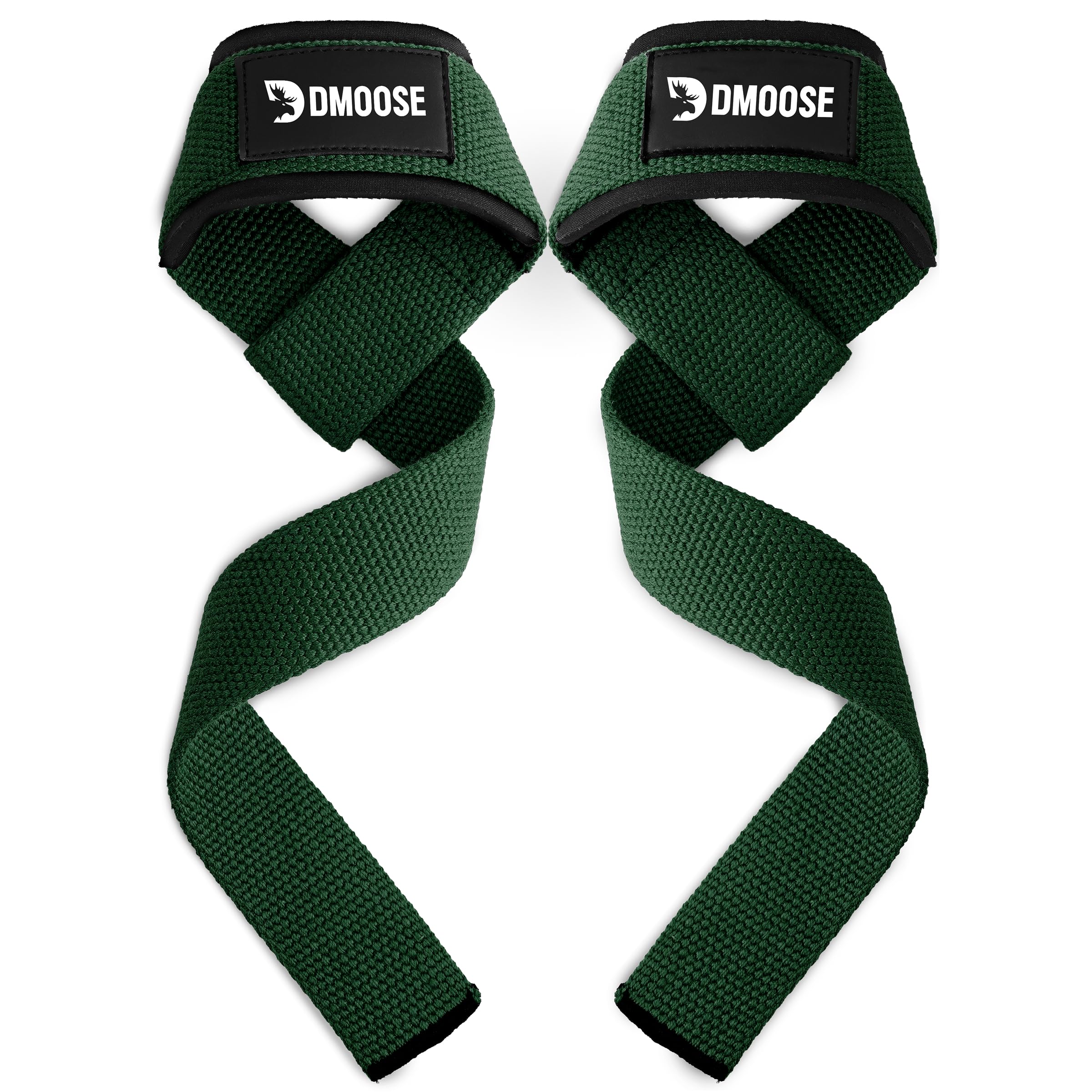 Durable 100% Cotton Lifting Straps with Non-Slip Webbing & 5mm Neoprene Padding - 24” Wrist Straps for Weightlifting and Gym Workouts - Designed for Comfortable Deadlifts, Powerlifting and Secure Grip